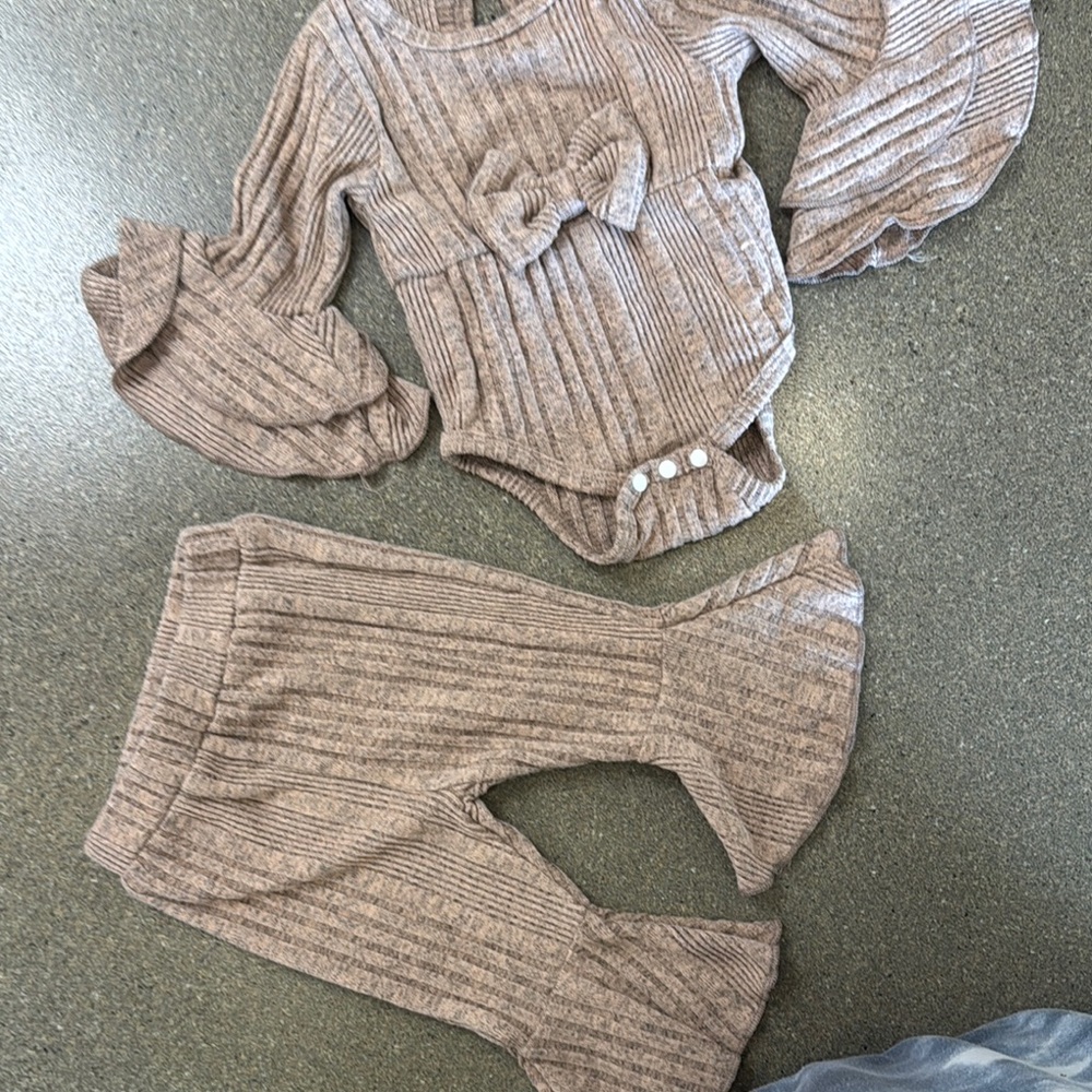 Cozy Knit Kids Matching Set - Brown